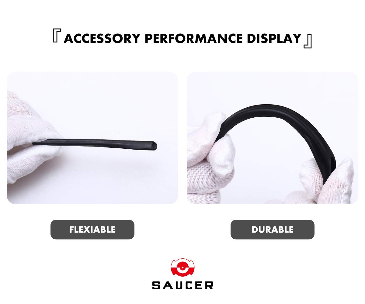 SAUCER Replacement Nose Pieces Pads & Earsocks Temple Sleeve Rubber Kit for Oakley Radar EV Path OO9208 | Radar EV Pitch OO9211 | Radar EV Advancer OO9442 Sunglass - Black + Black