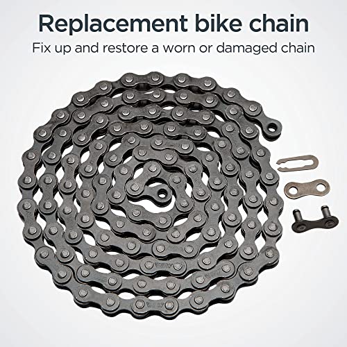 Steel Replacement Bike Chain - 1/2" x 1/8" - 112 Links - Single Speed