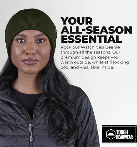 Stretch-Fit Insulated Beanie Hat for Men & Women - Black, One Size