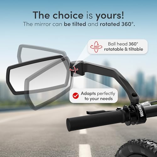 Bike Mirror with Large HD Vision | 360° Rotatable & Foldable