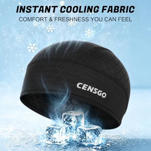 Cooling Skull Cap - Breathable Moisture-Wicking Hard Hat Liner - One Size Black