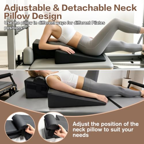 Yoga Wedge Cushion with Neck Support - 13.5° Incline for Exercises