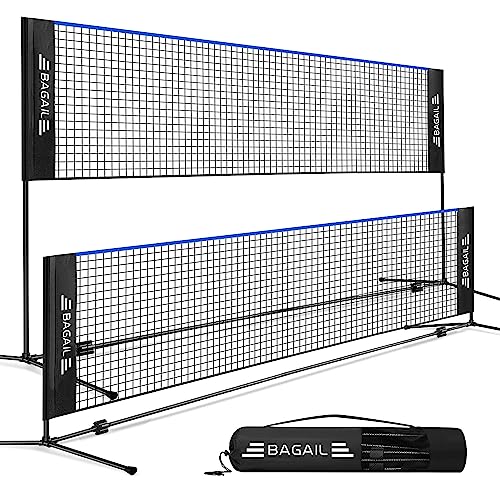 Height Adjustable Badminton Net - 10ft Blue/Black - Foldable Nylon