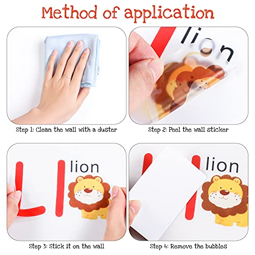 Animal ABC Alphabet Wall Decals - 6 Sheets for Kids Rooms