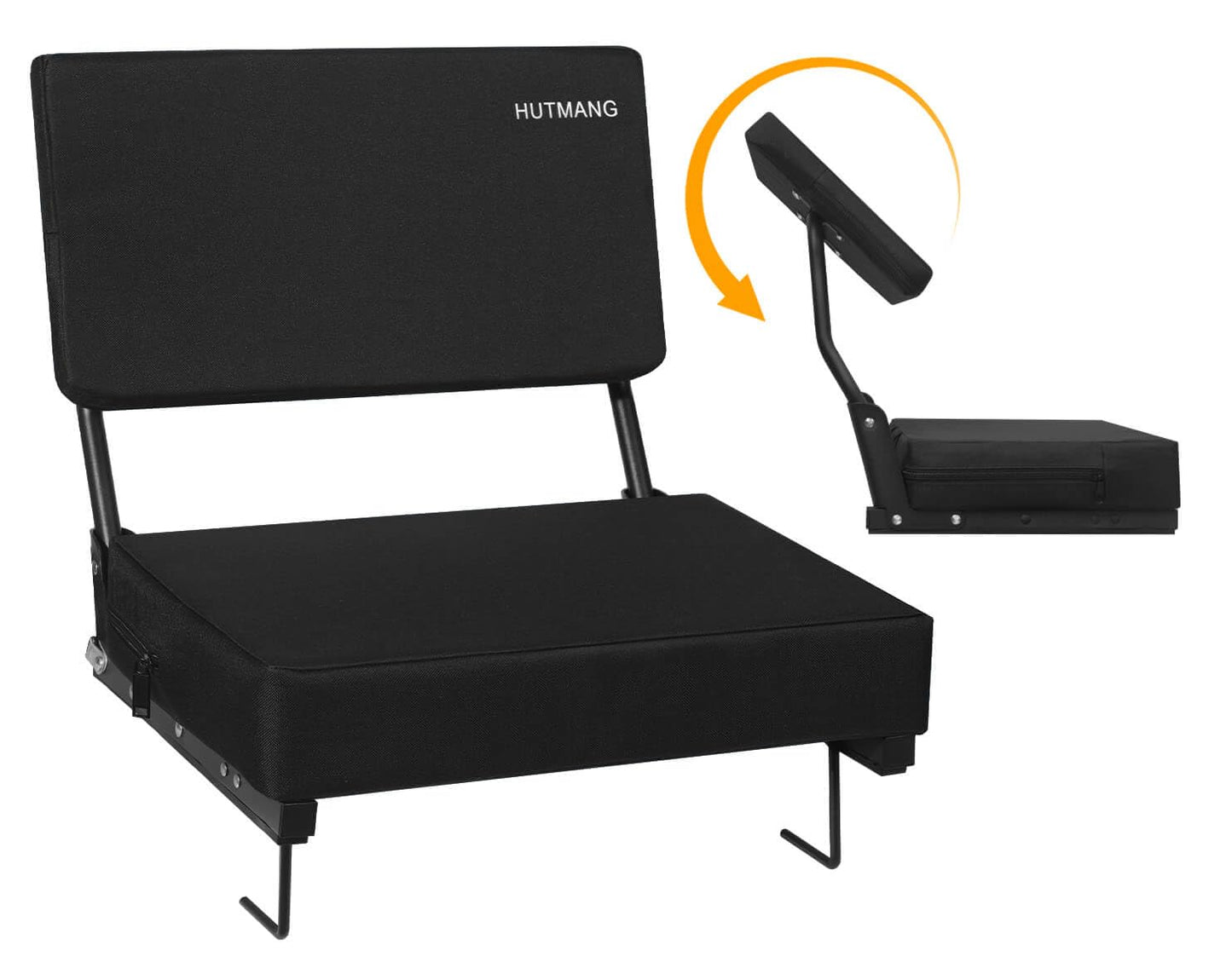 HUTMANG Swivel Backrest Stadium Seat, High-Density Cushion Bleacher Chair
