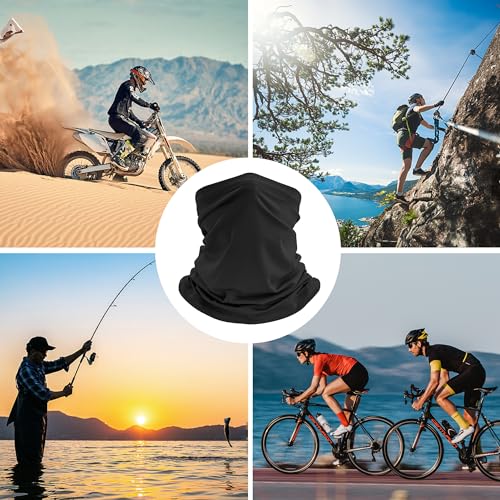 Winter Knitted Neck Gaiter for Men & Women - Black, 1 Pack Ice Silk