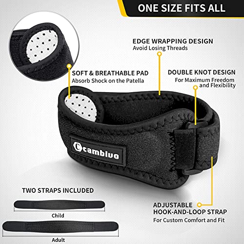 Patella Tendon Knee Straps 2-Pack for Pain Relief & Support