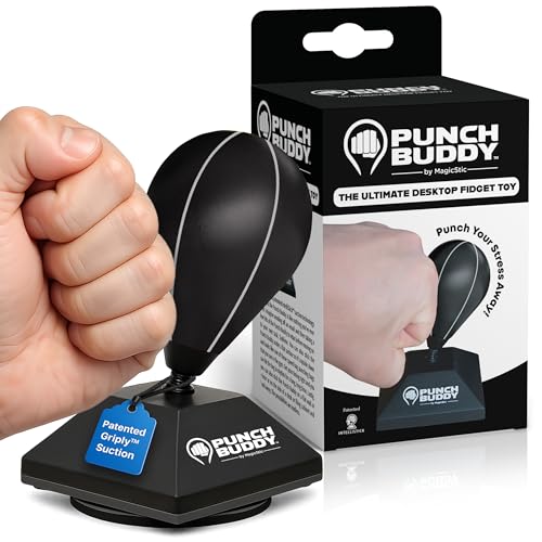 Black Desktop Punching Bag - Stress Relief & Focus Fidget Toy for Office & Study