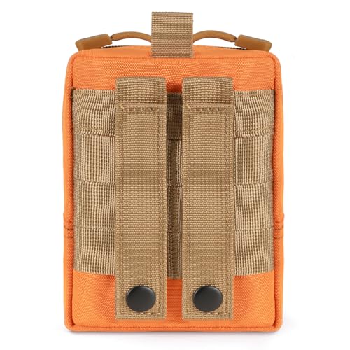 FRTKK 2 Pack Molle Pouches Orange Tactical Water-Resistant Utility Bags