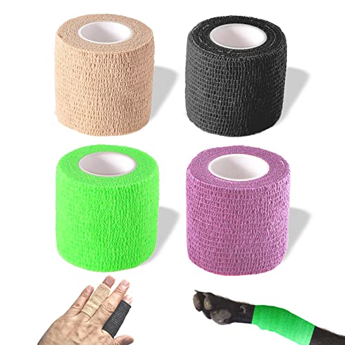 Self-Adhesive Bandage Wrap - 2 Inch Cohesive Vet Tape for Sports & Pets