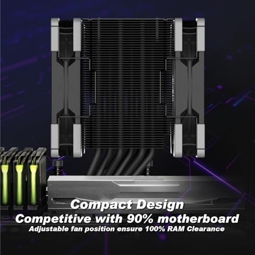 Mugen 6 CPU Air Cooler - TUF Black, 120mm Tower, Enhanced Cooling