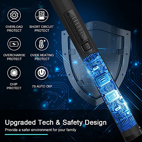 USB Rechargeable Electric Candle Lighter with 360° Flexible Neck - Black