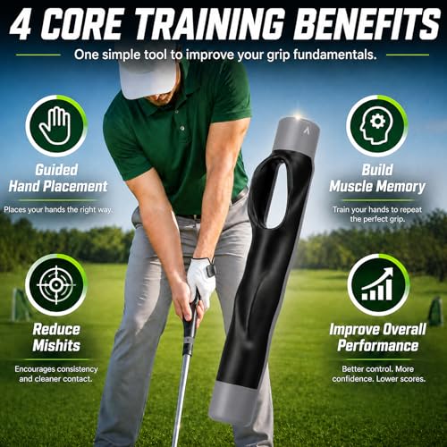 Golf Grip Trainer - Improve Hand Placement for Consistent Shots - Gray