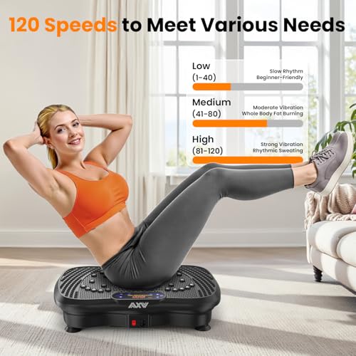 Vibration Plate Fitness Machine - 200W Bluetooth, Slim Deep Black
