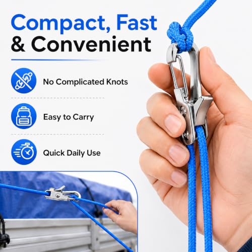 Heavy-Duty Paracord Rope Tensioners 6-Pack for Camping, Boating & Outdoor Gear