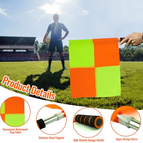 Complete Soccer Referee Kit - Flags, Cards, Whistle & Notebook - Yellow