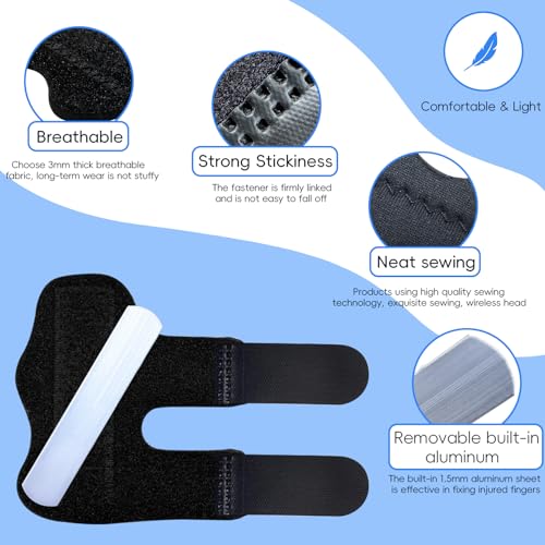 Universal Finger Splint Brace for Trigger Finger & Sprain Relief - 2 Pack Black