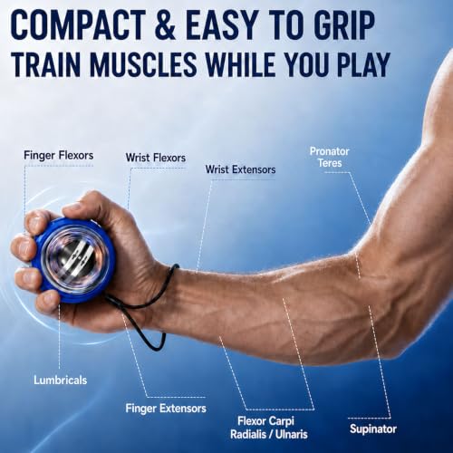 Gyro Ball Wrist Exerciser - Auto-Start Hand Grip Strengthener