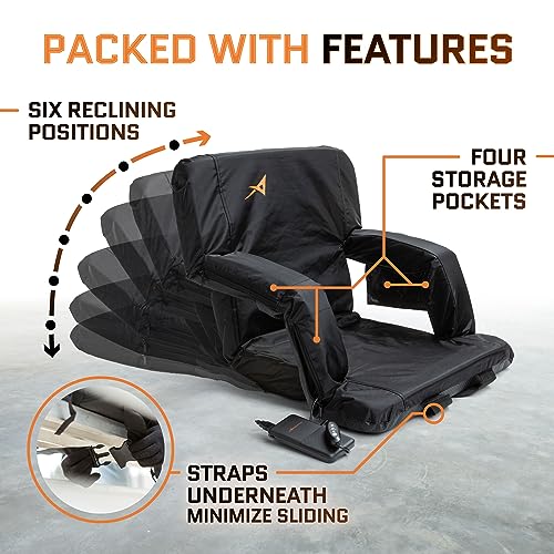 Heated Stadium Seat with Back Support - Double Heated 20"