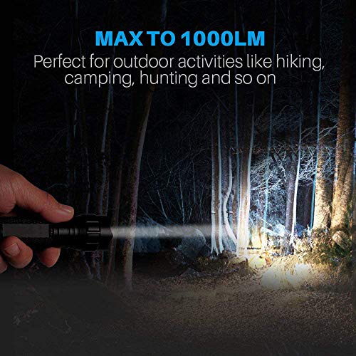 Single Mode Tactical Flashlight, 1000 Lumens LED Rifle Hunting Light, Flashlights with Picatinny Rail Mount, Remote Pressure Switch, Charger