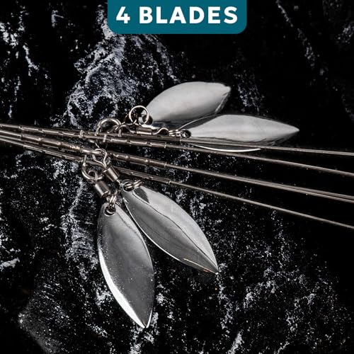 Alabama Umbrella Rig for Bass Fishing - 4-Blade Silver Fishing Lure Setup