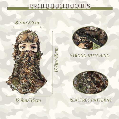 Camo Hunting Face Mask - 3D Leafy Tactical Balaclava