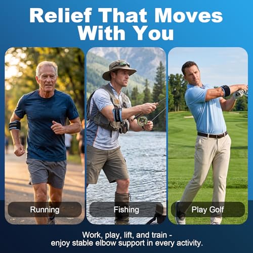 Adjustable Elbow Brace with Removable Pad for Tendonitis and Tennis Elbow