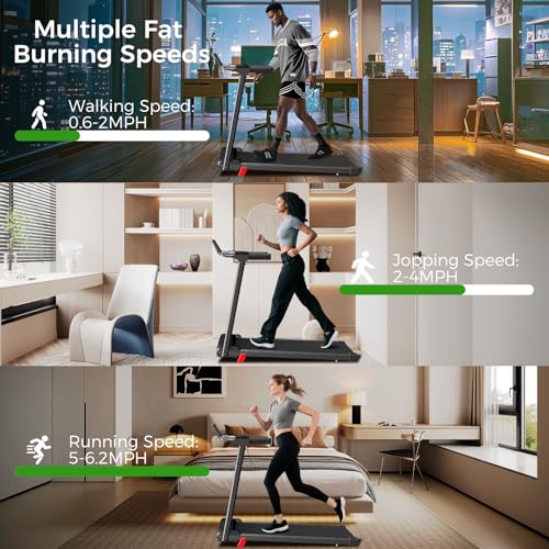 Foldable Treadmill for Home - 3-in-1 Walking Pad with Incline - Silver Black1