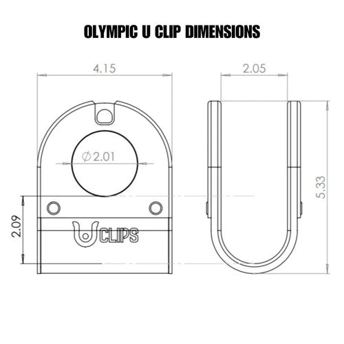 Home Gym U Clip - Bar to Landmine Adapter, Belt Squat and T-bar Row Attachment, Dip Belt Hook, Dumbbell to Barbell Converter, Versatile Fitness Accessory (Olympic)