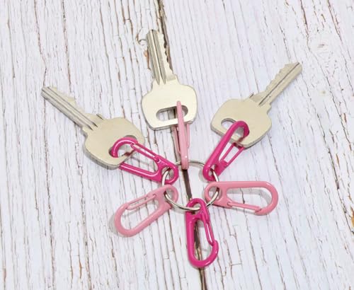 Small Zinc Alloy Spring Clips - Light Pink & Rose Red, 8PCS