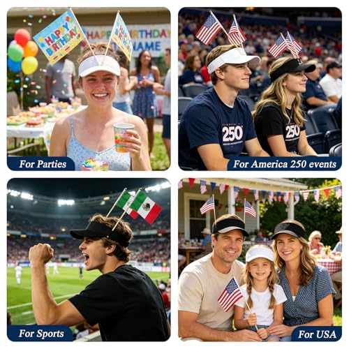Patriotic Sun Visor Hat for Golf, Tennis, Cycling & Beach
