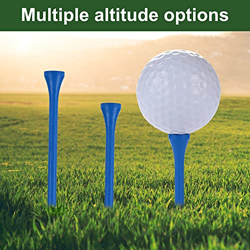 Durable Bamboo Golf Tees - 100 Pack, 3-1/4" Long, Blue