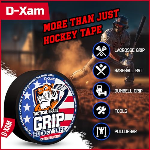 Hockey Tape Black Grip Tape - 2 Roll 1-Inch Cloth Tape