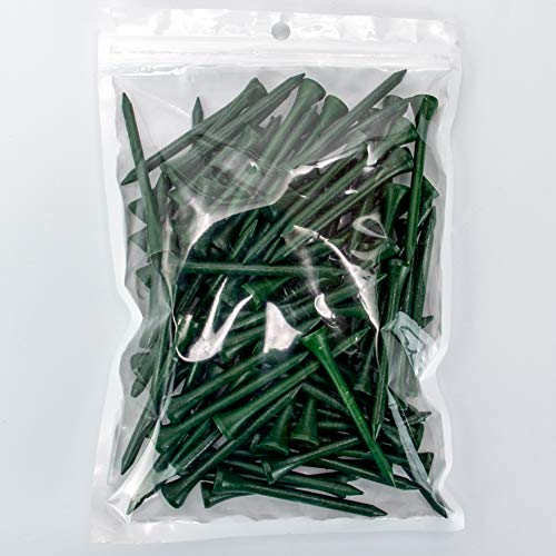 Natural Wood Golf Tees Pack of 100 - Green 2-1/8 Inch