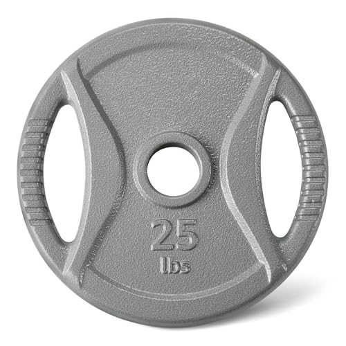25 lb Olympic Cast Iron Weight Plate - 2-inch Grip, Powerlifting & CrossFit