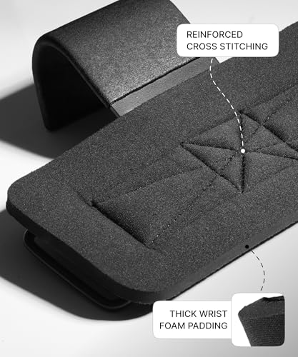 Weight Lifting Hooks with Thick Wrist Padding - Black