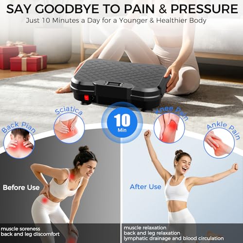 Vibration Plate Exercise Machine for Weight Loss - Black