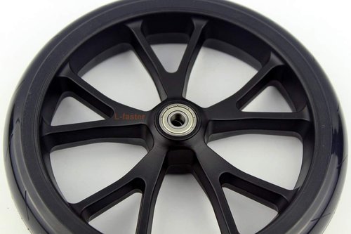 8 Inch Scooter PU Wheel With Bearings Kids Kickscooter Wheel Adult Scooter Replacement Spare Wheel Shopping Cart Solid Wheel (10spokes wheel)
