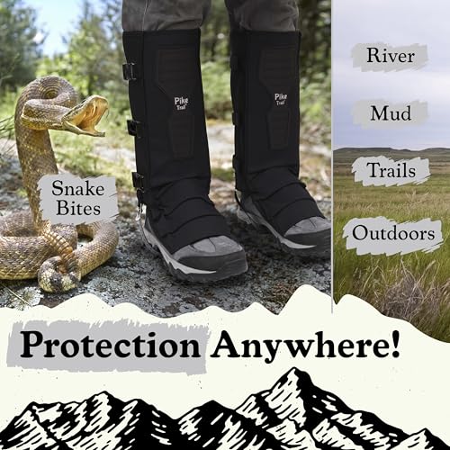 Snake Leg Gaiters - Waterproof & Bite Protective Leg Gear - Black