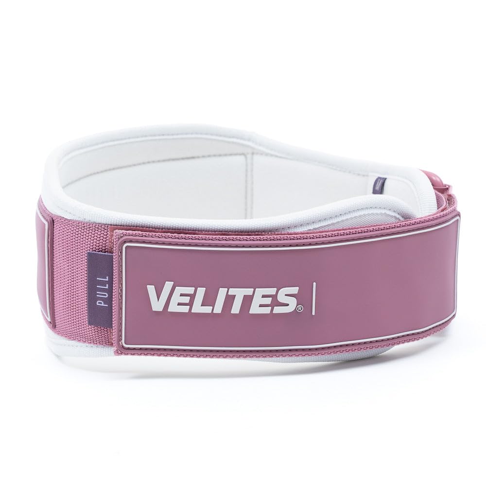 Velites - Weightlifting Lumbar Support Belt - Pink M - Official of the Royal Spanish Weightlifting Federation - Extra-adherent Velcro - For Deadlifts, Squats, Snatches and Cleans