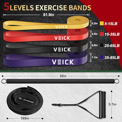 VEICK All-in-One Resistance Bands and Pull Up Assist Set for Home Gym