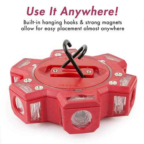 Wagan EL4340 FRED PRO Flashing Roadside Emergency Disc LED Flare 6 Flash Modes for Roadside Security, Warning Flashing with Magnet and Hook for Vehicles and Boats