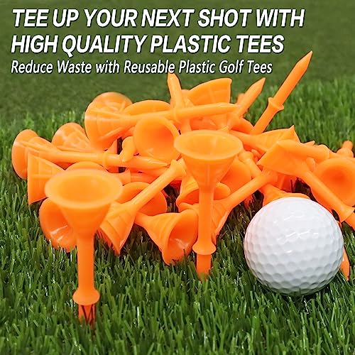Unbreakable Plastic Golf Tees - 3 1/4 Inch, 12/24/60 Pack