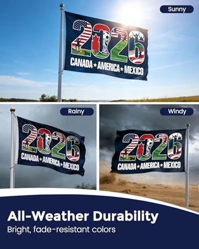 2026 World Soccer Flag - USA, Canada & Mexico Supporters Banner