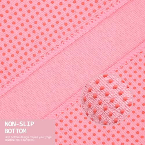 Eunzel 2 Pack Non Slip Yoga Towels with Grip Dots, Sweat Absorbent for Hot Yoga, Pilates, Taro Purple/Pink 72" x 24"