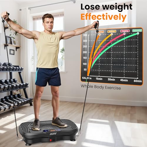 Vibration Plate Fitness Machine - 200W Bluetooth, Slim Deep Black