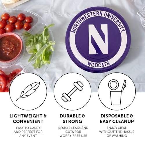 Northwestern University Paper Plates - 20 Count, 9 Inch Round