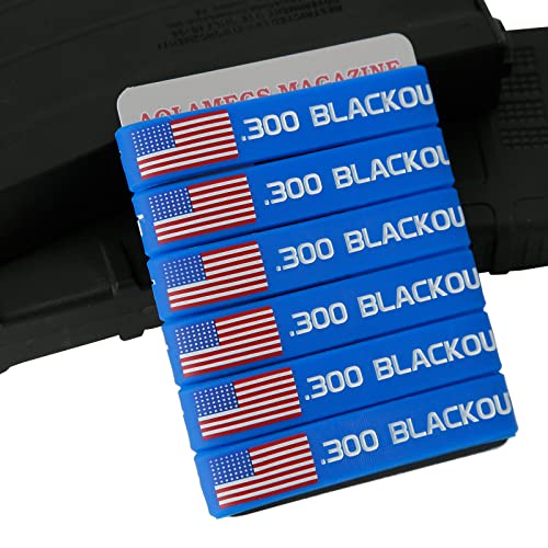 Magazine Marking Bands - 6 Pack Blue-White with Flag