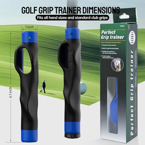 Golf Grip Trainer Right Hand - Ergonomic Grip Aid for Accuracy - Blue