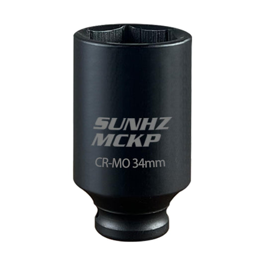 SUNHZMCKP 1/2 Inch Drive Impact Socket - Metric 34 mm Deep 6 Point CR-MO Axle Nut Impact Grade for Easy Removal